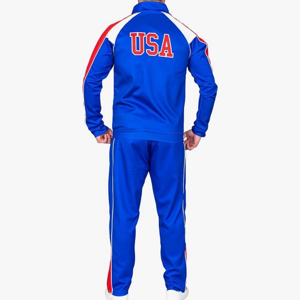 New with tags in packaging- USA tracksuit, unisex, size medium